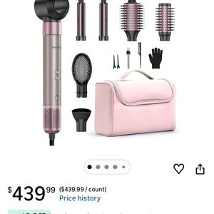 Versatile Hair Styling Tool Set with Pink Case